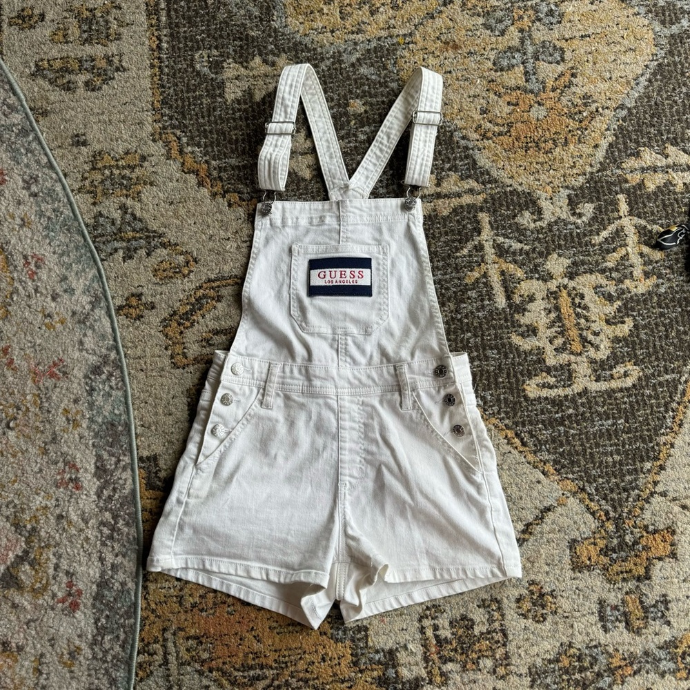 GUeSS white denim overalls